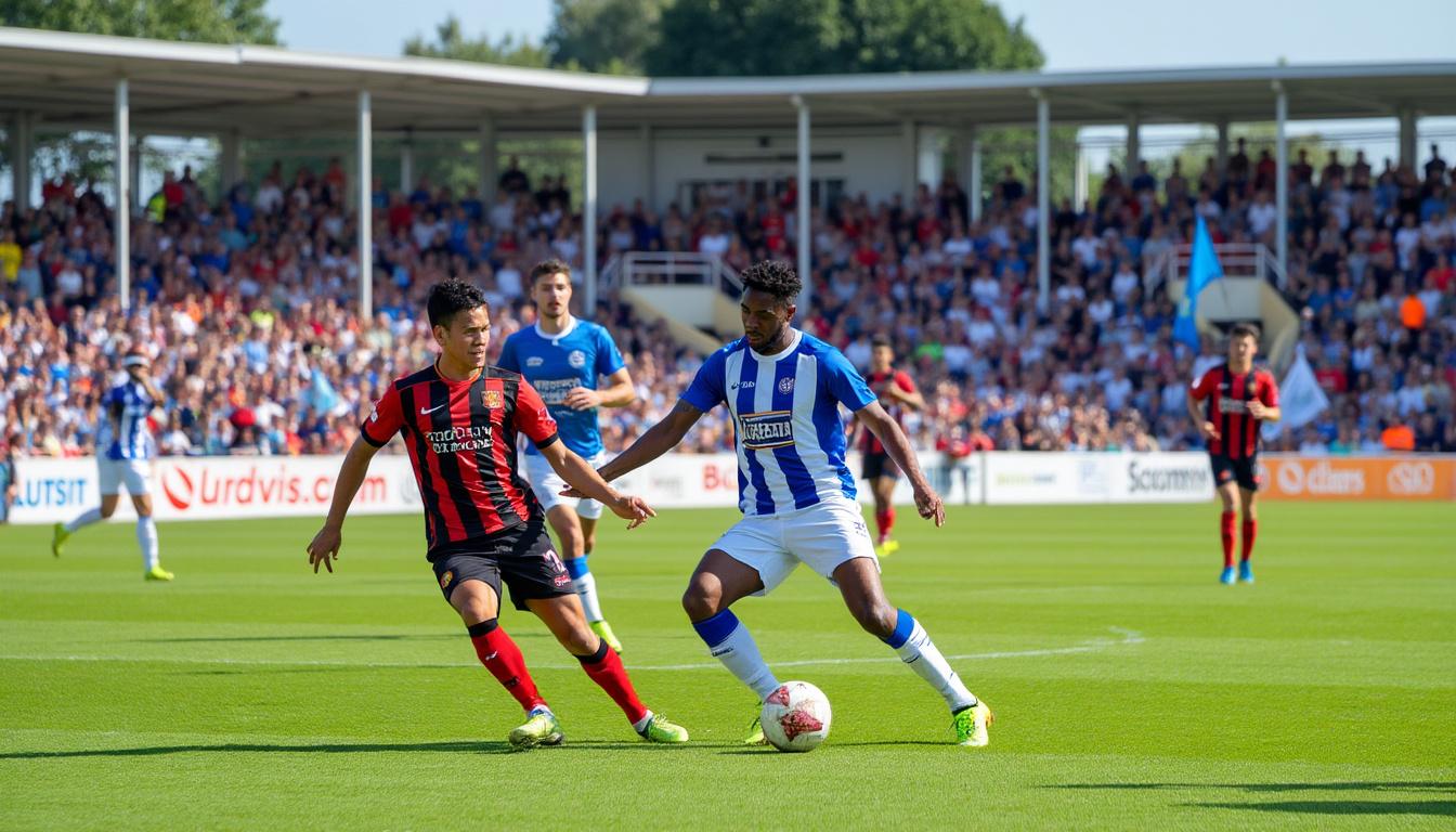 Die Partie begann nervös, beide Teams versuchten, schnell die Kontrolle zu übernehmen. Châteaubriant startete aggressiv und stellte die Abwehr von Poitiers sofort auf die Probe. Schnelle und gut choreografierte Angriffe ermöglichten Châteaubriant mehrere Chancen, doch die gut organisierte Abwehr von Poitiers konnte diese Angriffe abwehren. Erleben Sie das packende Fußballspiel der National 2 noch einmal, in dem Poitiers Châteaubriant ein 0:0-Unentschieden abtrotzte. Analysen, Highlights und Reaktionen finden Sie in unserer ausführlichen Spielzusammenfassung.