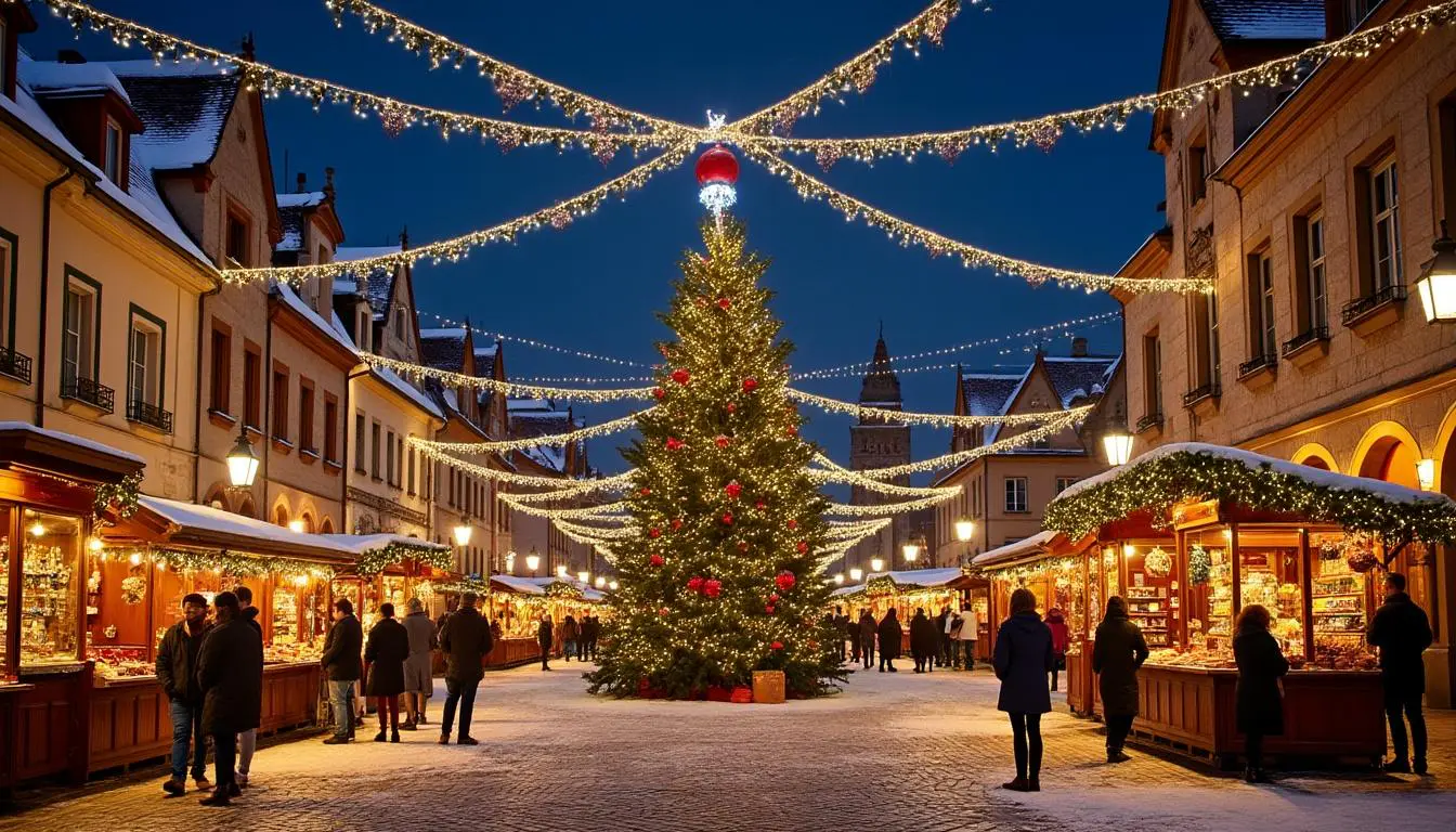 Descubra Châteaubriant transformado en un maravilloso escenario de cuento de hadas para Navidad, con sus luces brillantes y su atmósfera mágica que sorprende a grandes y pequeños.